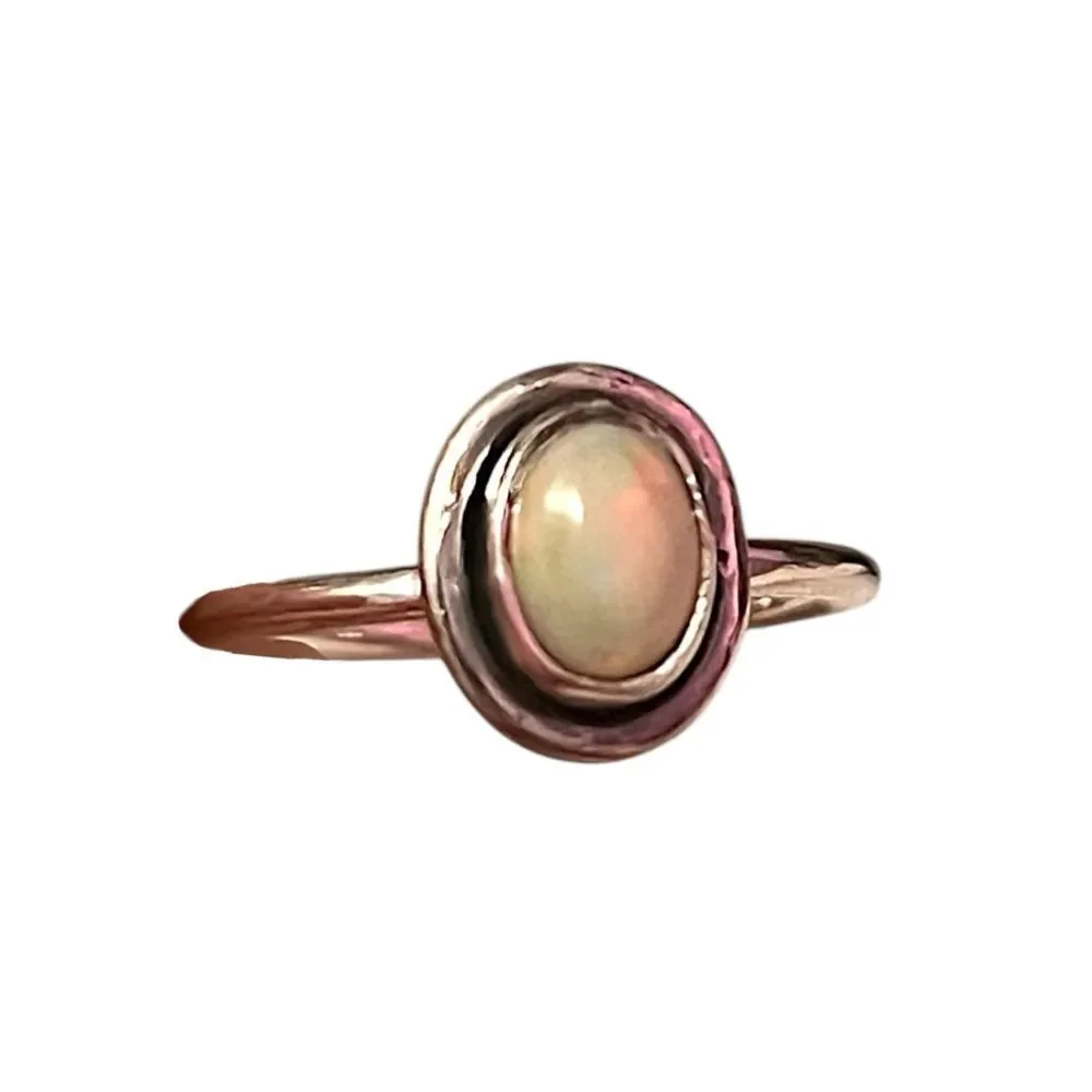 Genuine Ethiopian Opal Sterling Silver Ring Size 7
